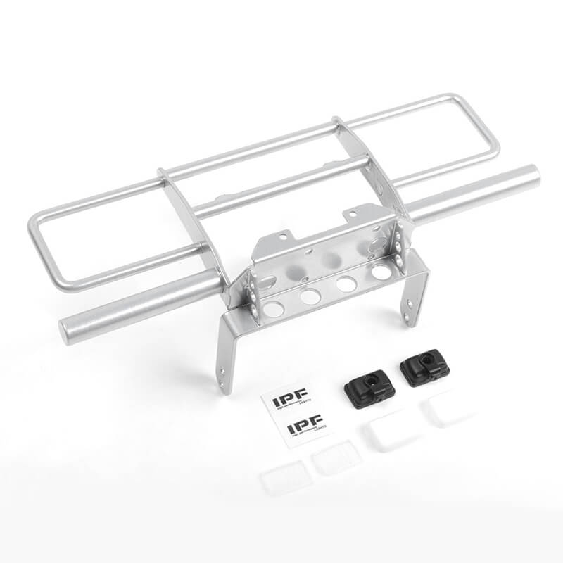 Rc4wd Oxer Steel Front Winch Bumper W/ Ipf Lights For Vanquish Vs4-10 Origin Body (silver)
