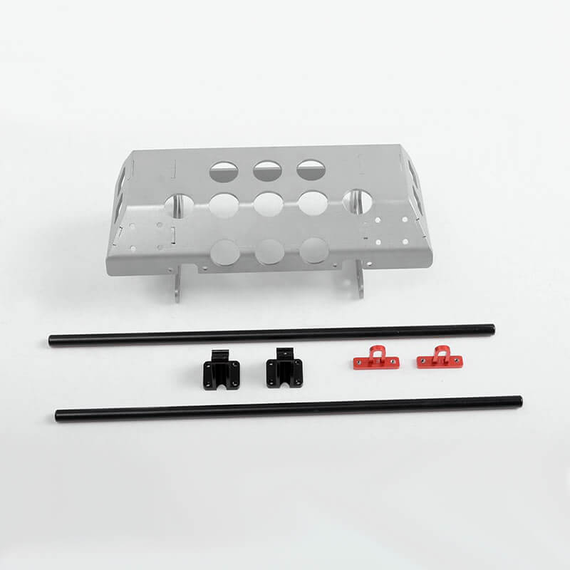 Rc4wd Tarka Steel Tube Bumper With Skid Plate & D-ring Mounts For Traxxas Mercedes-benz G63 Amg 6x6