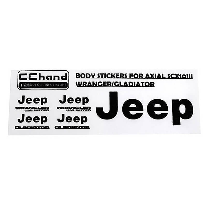 Rc4wd Metal Logo Decal Sheet For Axial 1/10 Scx10 Iii Jeep (gladiator/wrangler) (black)