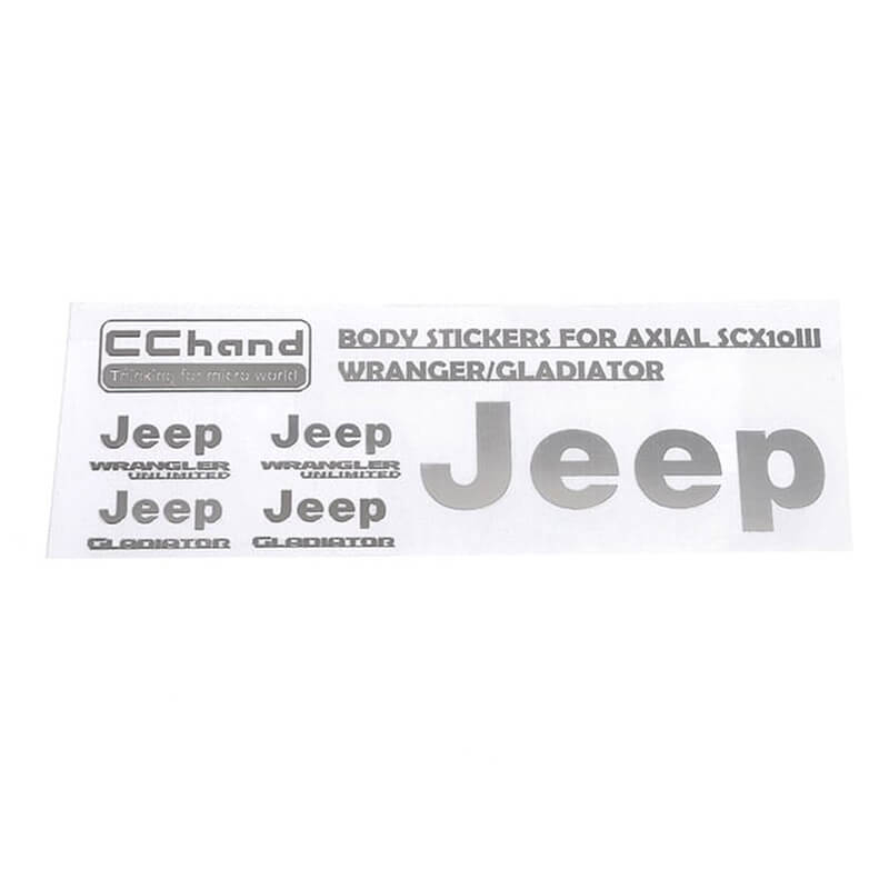 Rc4wd Metal Logo Decal Sheet For Axial 1/10 Scx10 Iii Jeep (gladiator/wrangler) (silver)