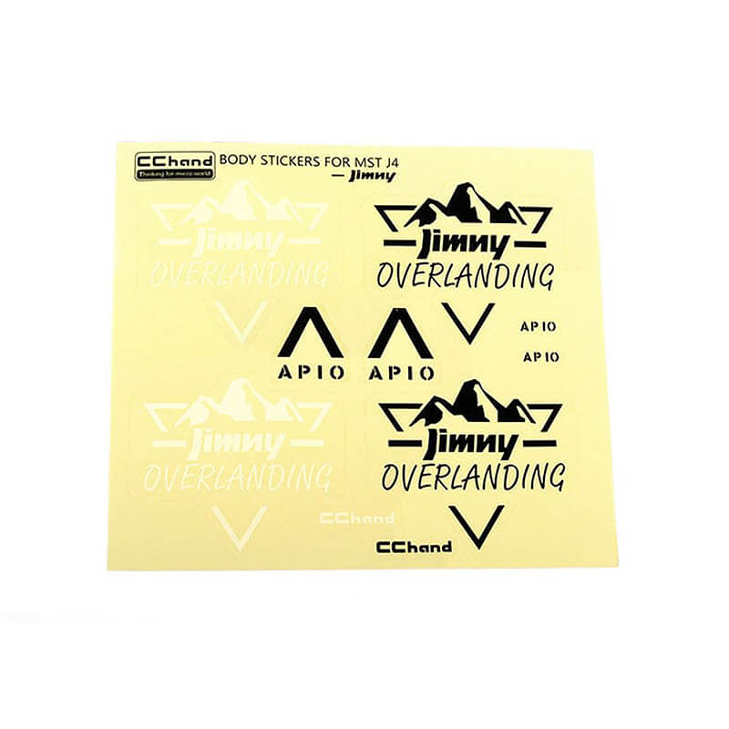 Rc4wd Overlanding Decal Sheet For Mst 4wd Off-road Car Kit W/ J4 Jimny Body