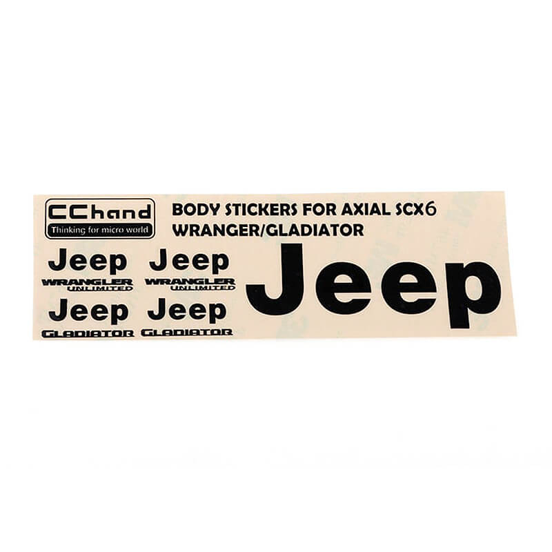 Rc4wd Metal Logo Decal Sheet For Axial 1/6 Scx6 Jeep Wrangler (black)