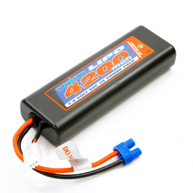Voltz 4200mah Round/oval Case 2s 40c 7.4v Lipo Stick Pack - Ec3-1