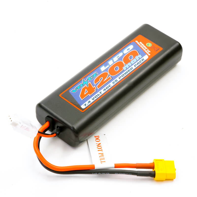 Voltz 4200mah Round/oval Case 2s 40c 7.4v Lipo Stick Pack - Xt60