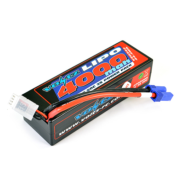 Voltz 4000mah Hard Case 11.1v 50c Lipo Stick Pack W/ec5