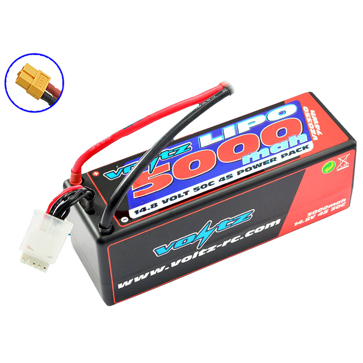 Voltz 5000mah Hard Case 14.8v 50c Lipo Stick Pack Xt60