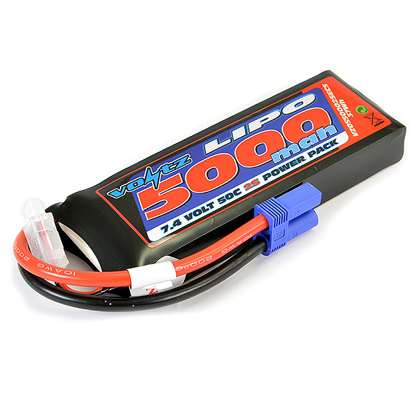 Voltz 5000mah 7.4v 50c Lipo Battery Ec5