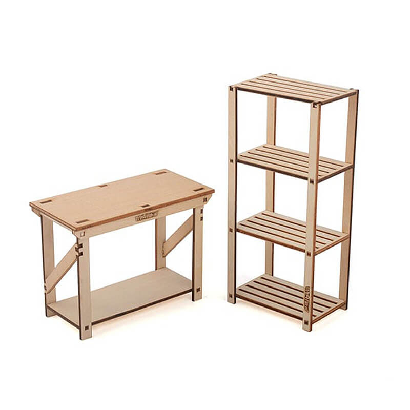 Rc4wd 1/10 Wood Garage Shelves & Work Bench Set