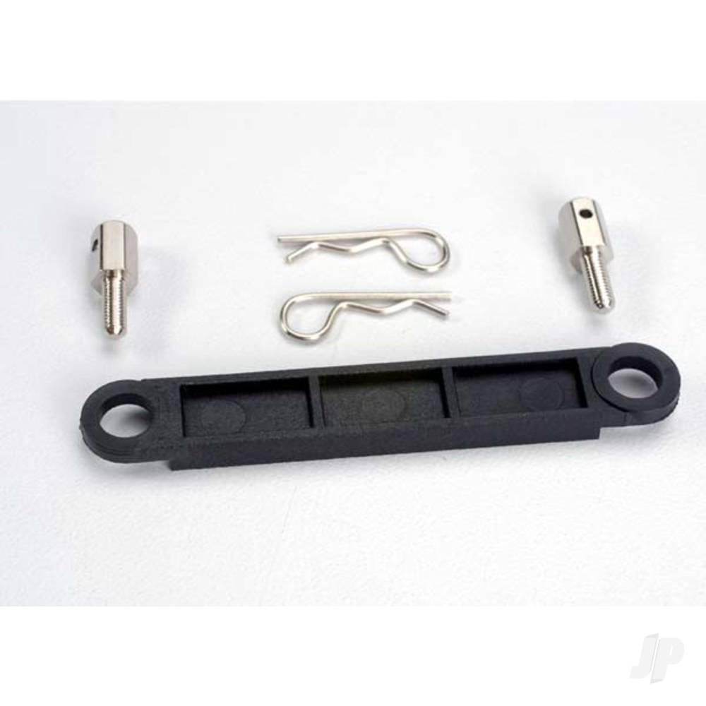 traxxas-battery-hold-down-plate-black-metal-posts-2-pcs-body-clips-2-pcs