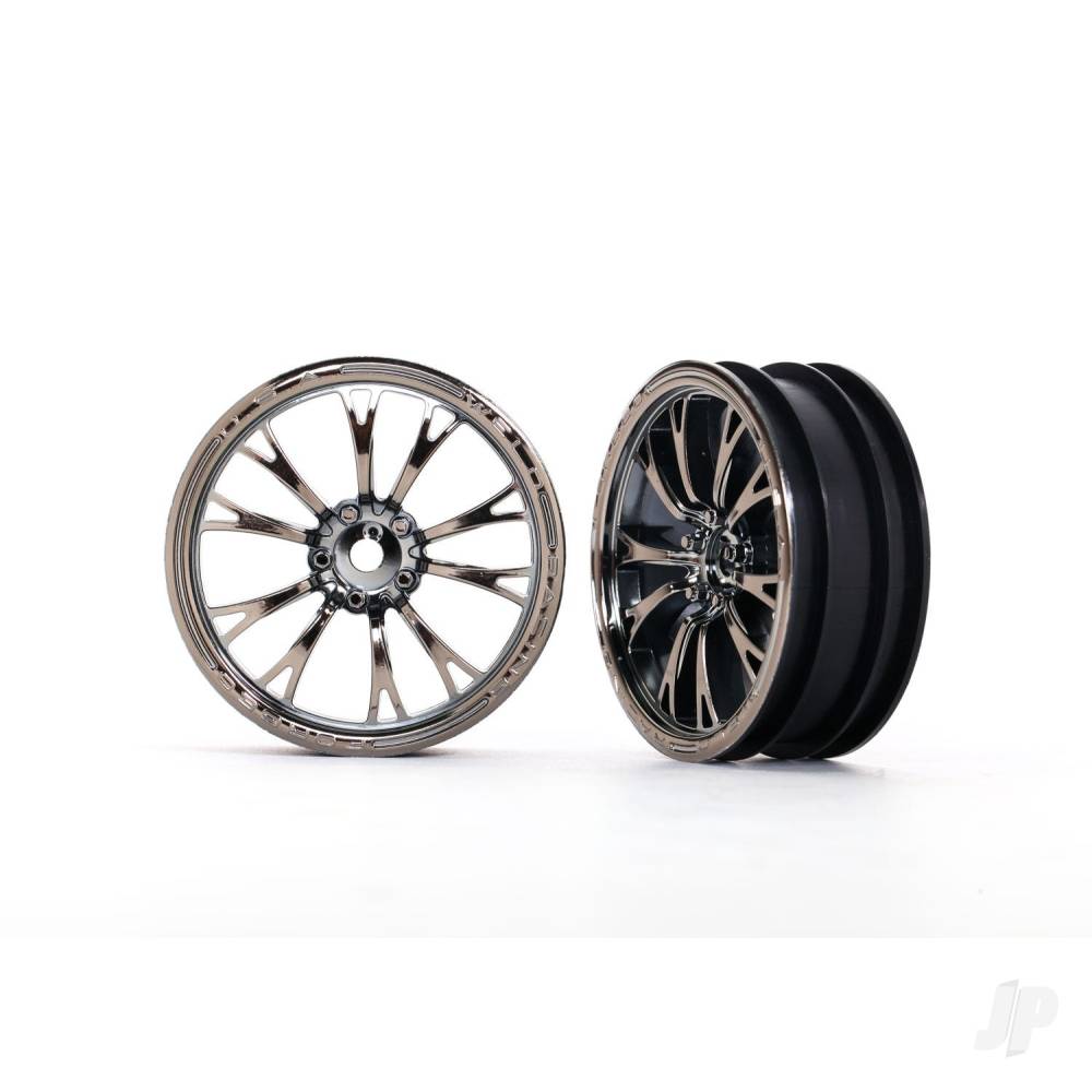 Traxxas Wheels, Weld Black Chrome (front) (2 pcs)