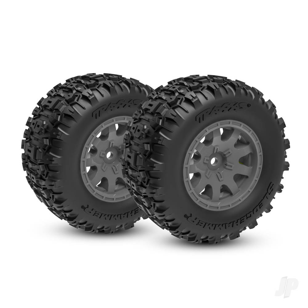 traxxas-tyres-wheels-assembled-charcoal-grey-wheels-dual-profile-21-outer-26-inner-sledgehammer-tyres-foam-inserts-front-2