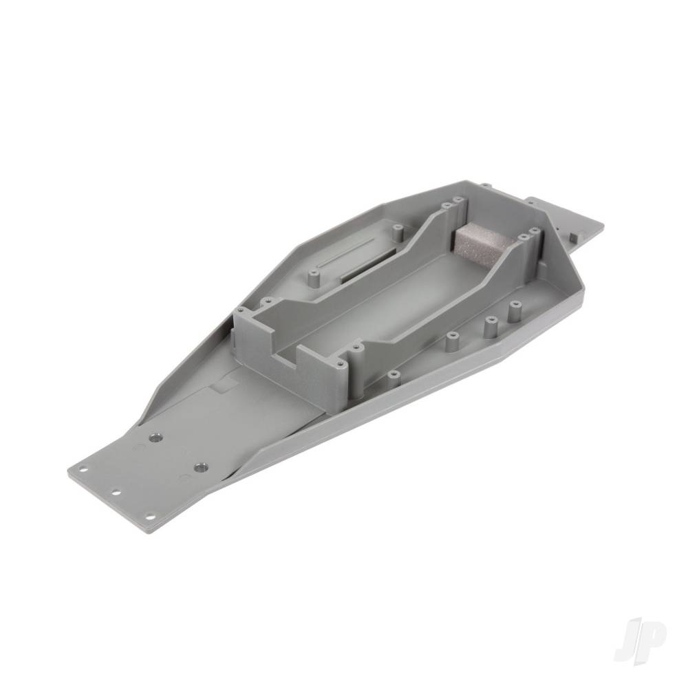 Traxxas Lower Chassis (Grey) (166mm long battery compartment) (fits both flat and hump style battery packs) (use only with #3725R ESC mounting plate)