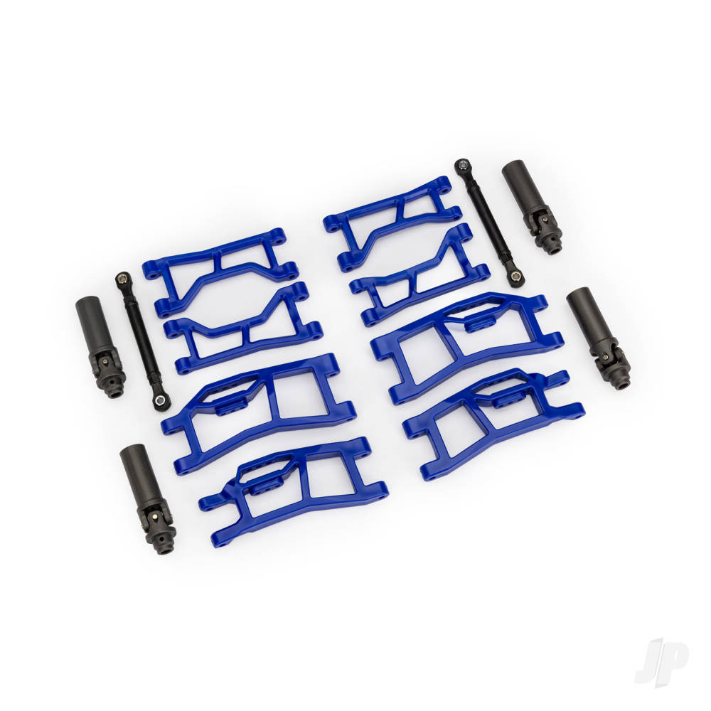 traxxas-suspension-kit-mini-maxx-widemaxx-blue-includes-front-rear-suspension-arms-front-toe-links-outer-half-shafts-extended