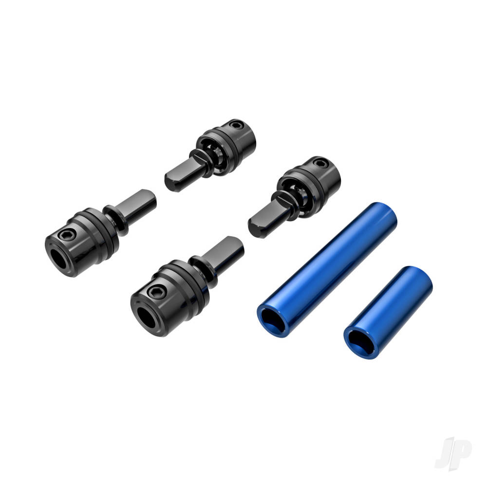 Traxxas Driveshafts, centre, male (metal) (4 pcs) / Driveshafts, centre, female, Aluminium 6061-T6 (Blue-anodised) (front & rear)
