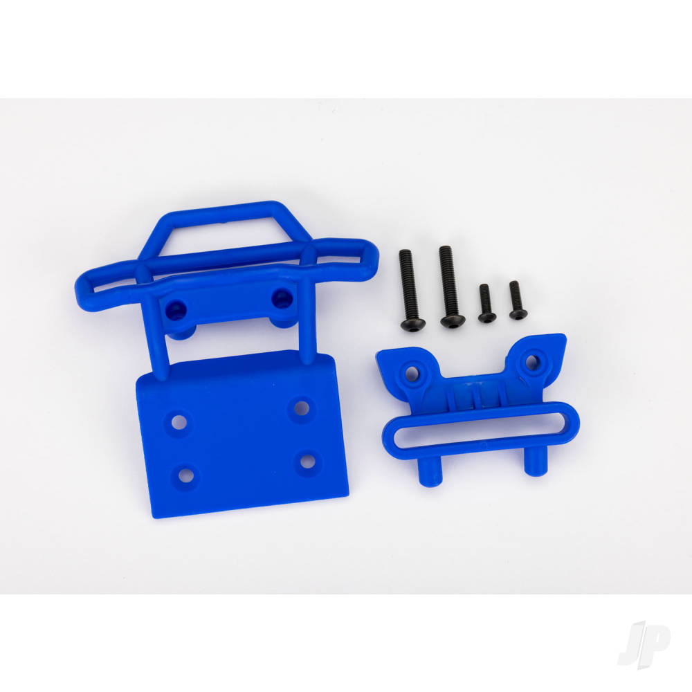 Traxxas Bumper, Front / bumper mount, Front / 4x23mm BCS (2 pcs) / 3x10mm BCS (2 pcs) (Blue)