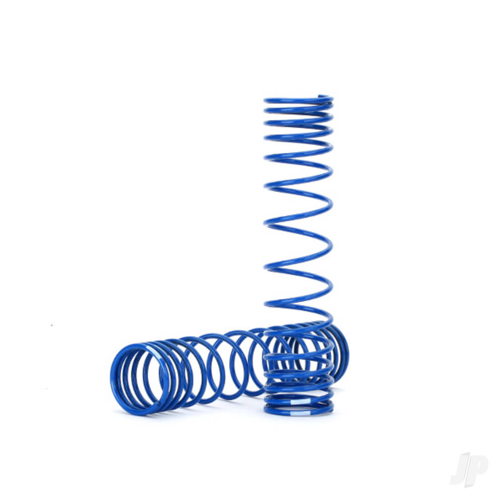 Traxxas Spring, shock, Front (Blue) (GTR) (progressive, 0.833 rate, White stripe) (2 pcs)