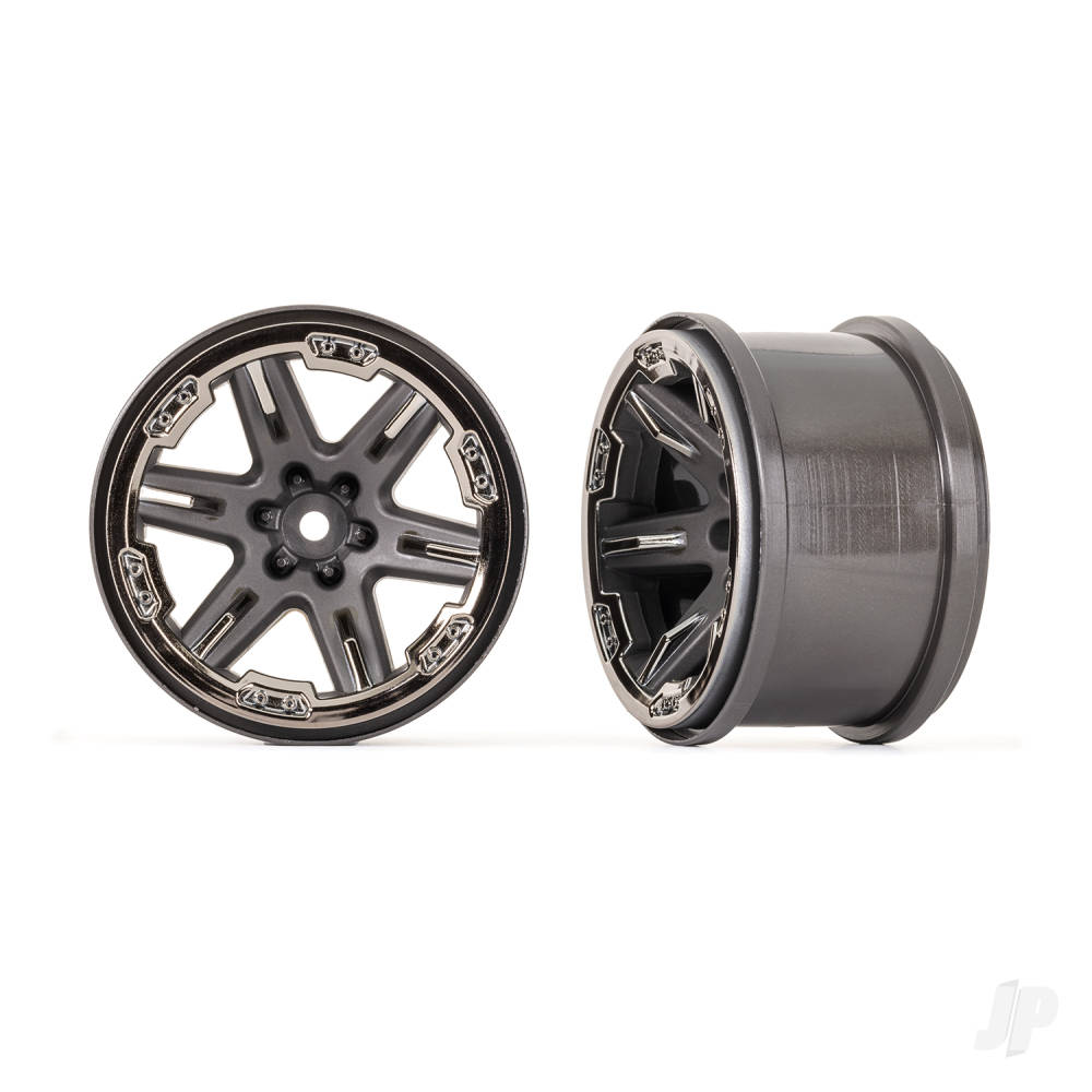 Traxxas Wheels, RXT 2.8in (Charcoal Grey & Black Chrome) (2 pcs)