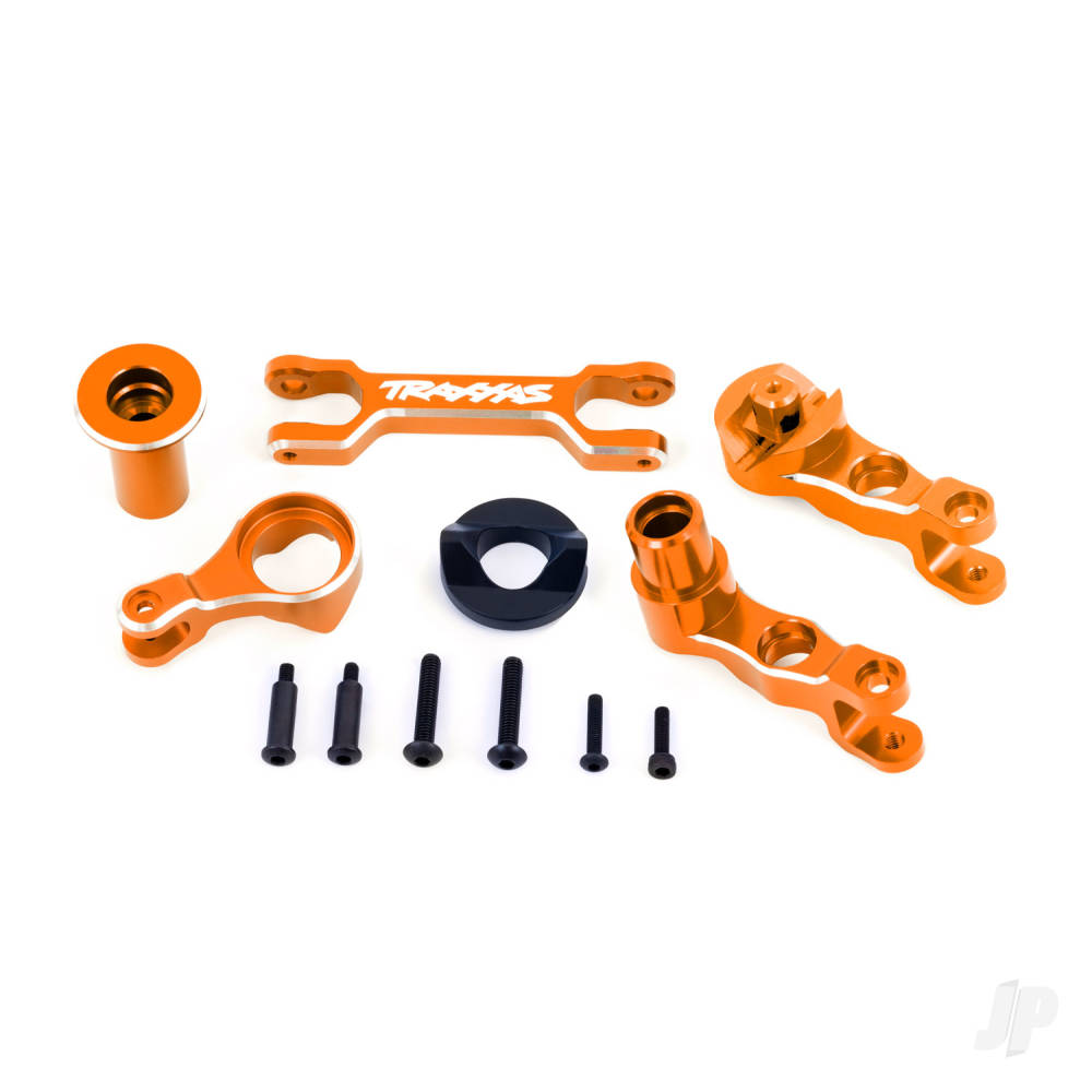 Traxxas Steering bellcranks (left & right)/ drag link (6061-T6 aluminium, Orange-anodised) (fits X-Maxx)