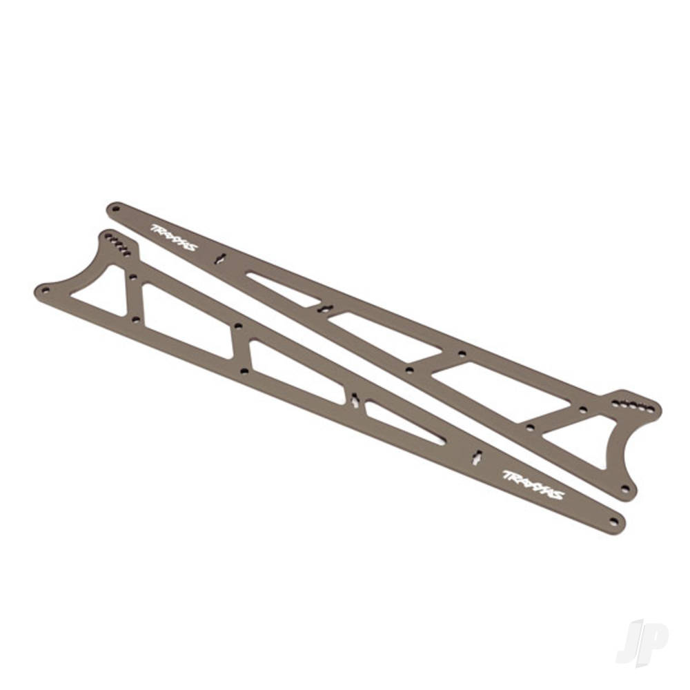 Traxxas Side plates, wheelie bar, Charcoal Grey (aluminium) (2 pcs)