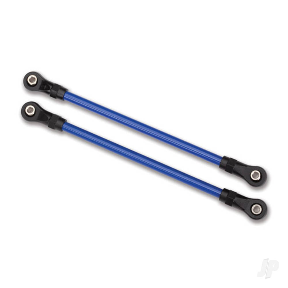 traxxas-suspension-links-rear-lower-blue-2-pcs-5x115mm-powder-coated-steel-assembled-with-hollow-balls-for-use-with-8140x-trx-4-long-arm-lift-kit