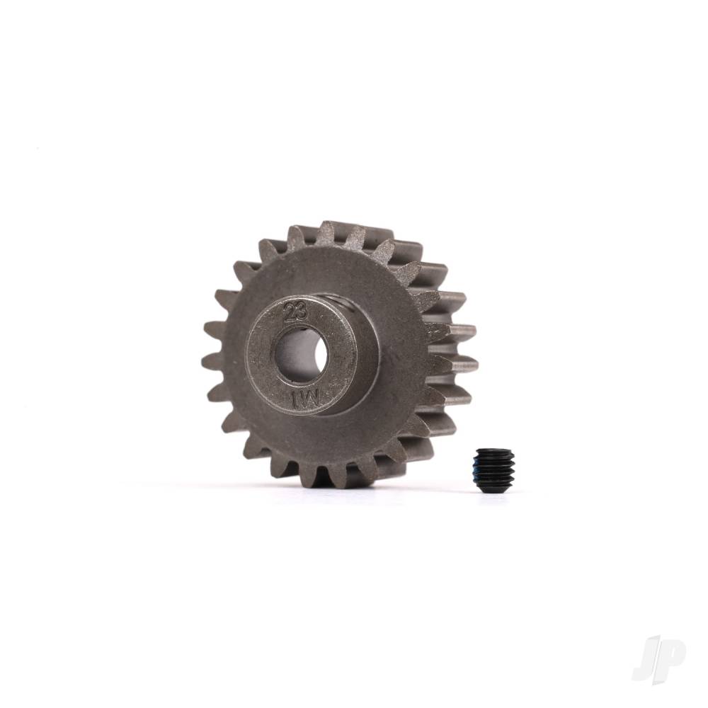 traxxas-gear-23-t-pinion-10-metric-pitch-fits-5mm-shaft-set-screw-for-use-only-with-steel-spur-gears