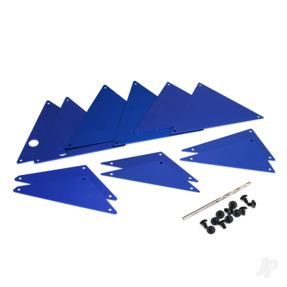 traxxas-tube-chassis-inner-panels-aluminium-blue-anodised-front-2-pcs-wheel-well-4-pcs-middle-4-pcs-rear-2-pcs