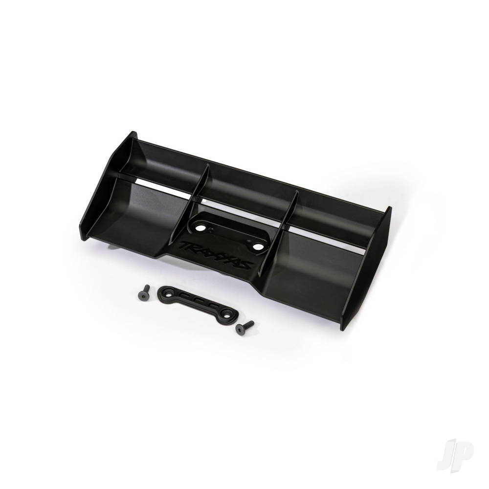 Traxxas Wing, race, low profile (Black) / wing washer / 4x12mm FCS (2 pcs)