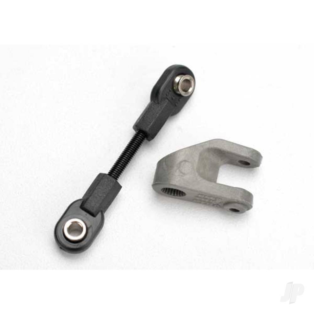 Traxxas Servo horn, steering / linkage, steering (3x30 threaded rod) / rod ends (2 pcs) / hollow balls (2 pcs)