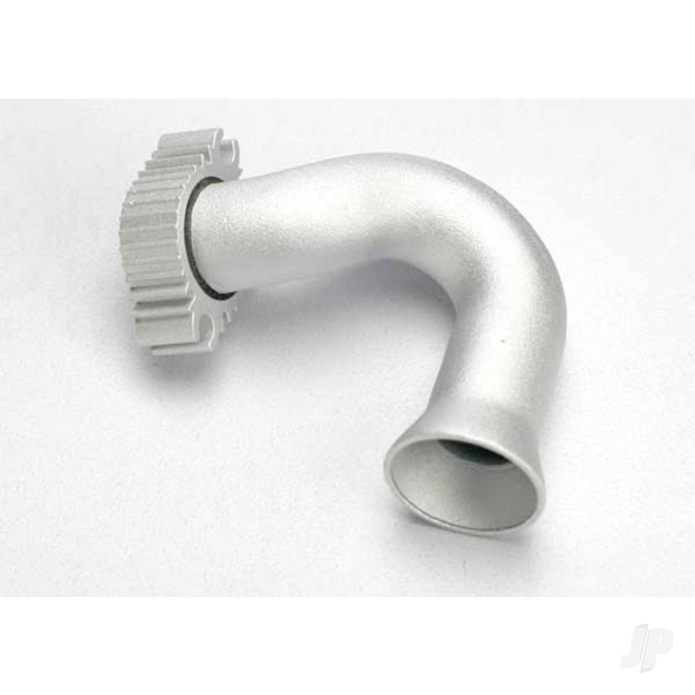 Traxxas Header, exhaust (Jato) (tubular aluminium, Clear anodised) (TRX 2.5, 2.5R, 3.3)