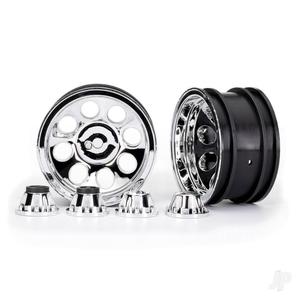 traxxas-wheels-22-classic-chrome-2-centre-caps-front-2-rear-2-requires-8255a-extended-thread-stub-axle