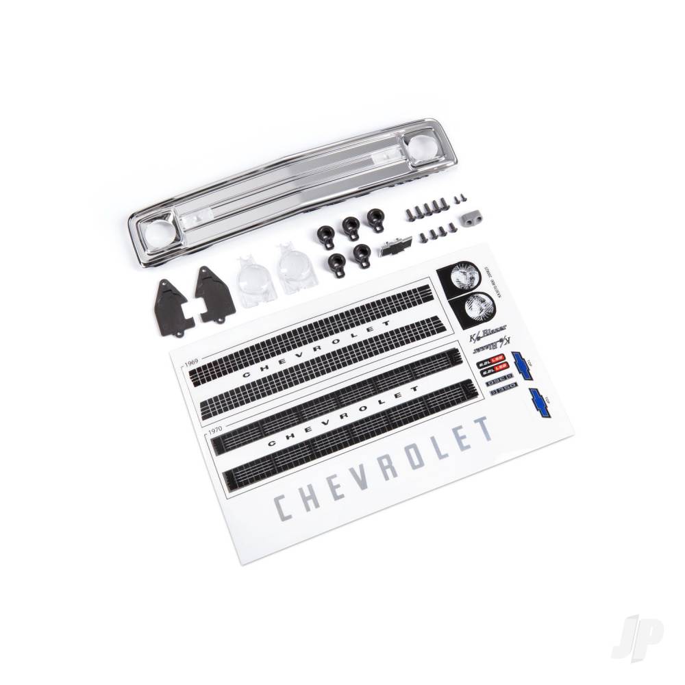 traxxas-grille-chevrolet-blazer-1969-1970-grille-retainers-5-headlight-housing-2-headlight-lens-2-turn-signal-lens-2-hood-emblem-hood-emblem-mount-26x8-bcs-5-25x6-bcs-4-16x5-bcs-self-tapping-2-fits-9112-body