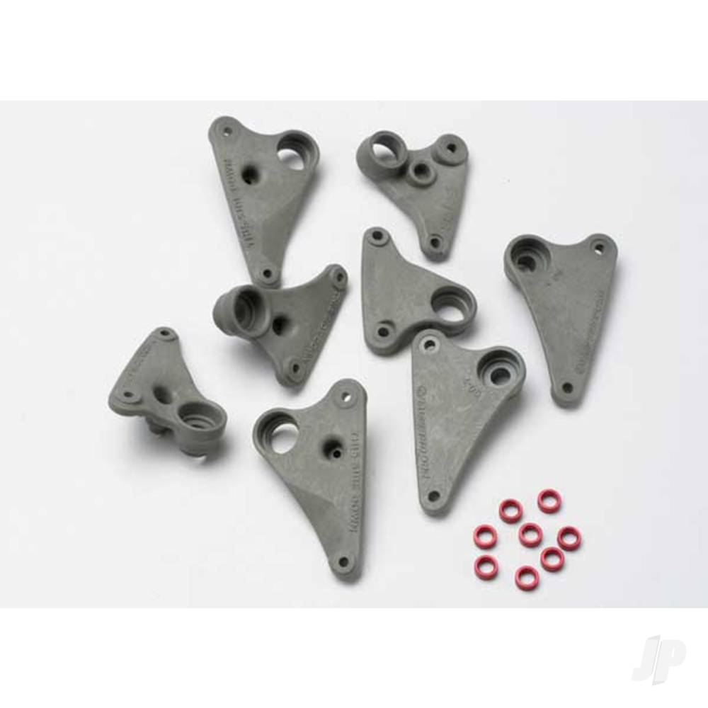 Traxxas Rocker arm Set, progressive-2 (90-T) / spacers (Red aluminium) (8 pcs)