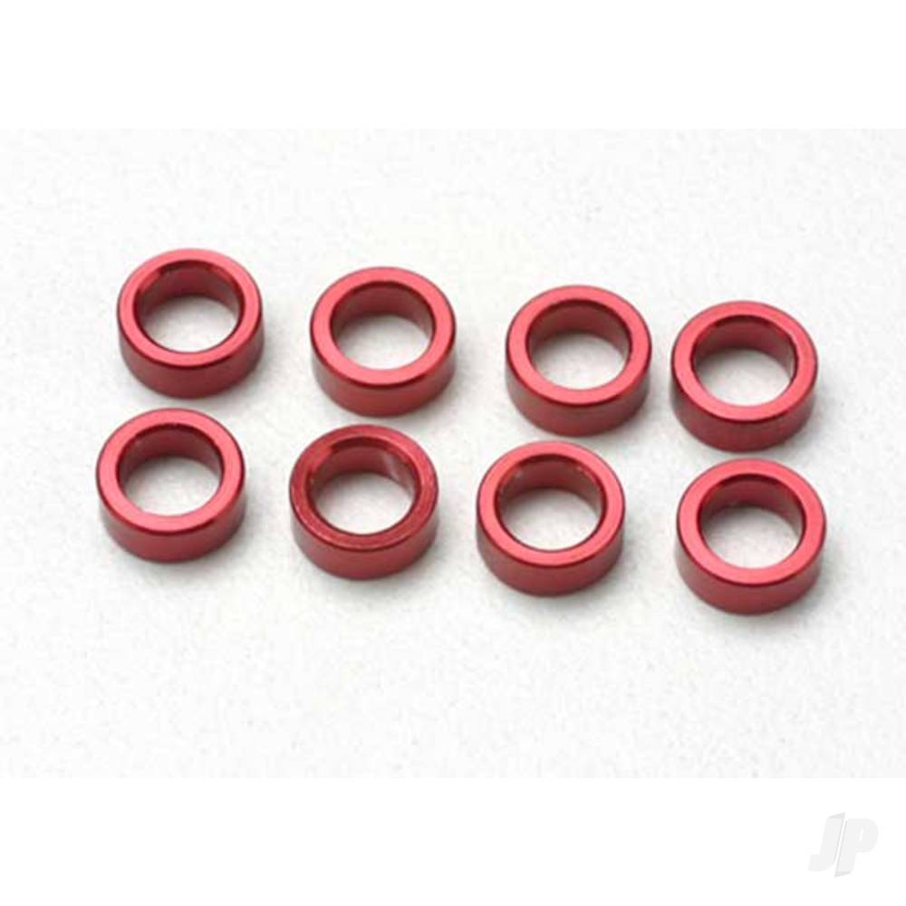 Traxxas Spacer, pushrod (Aluminium, Red) (use with 5318 or 5318X pushrod and 5358 progressive 2 rockers) (8 pcs)