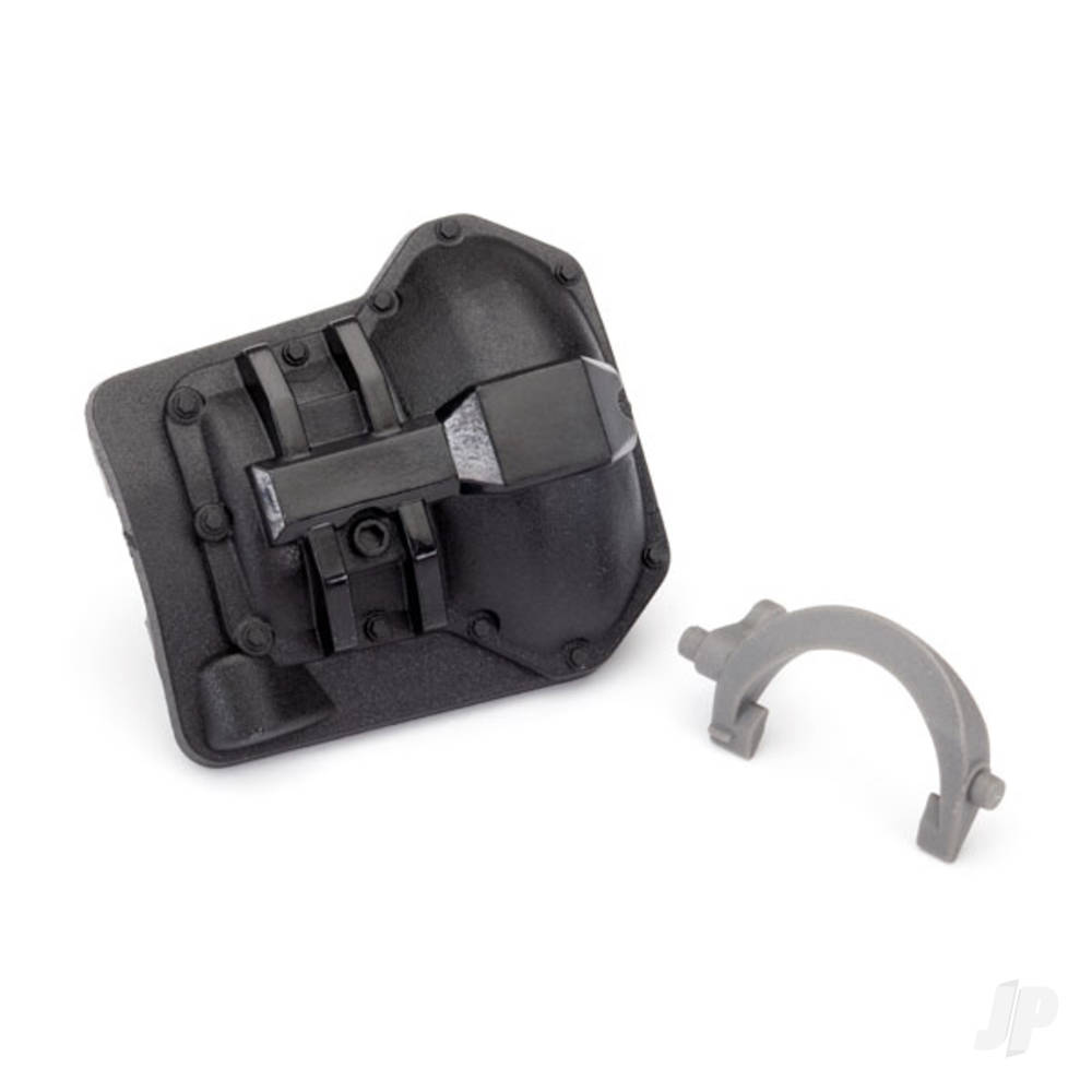 Traxxas Differential cover, TRX-6 Rear (Black) / T-lock fork (Grey)
