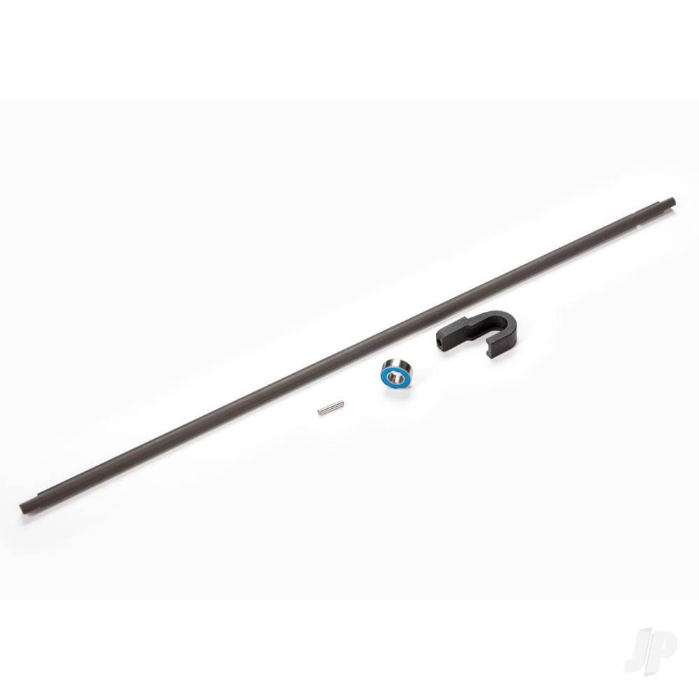 Traxxas Driveshaft, Centre, steel (266mm)/ pin/ support, centre driveshaft/ 5x11x4 bearing