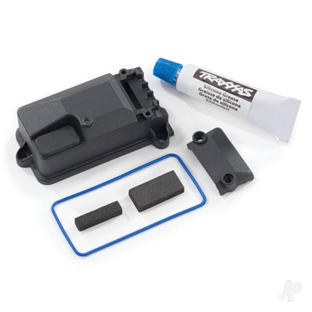 traxxas-receiver-box-cover-compatible-with-8224-receiver-box-2260-bec-foam-pads-seals-silicone-grease