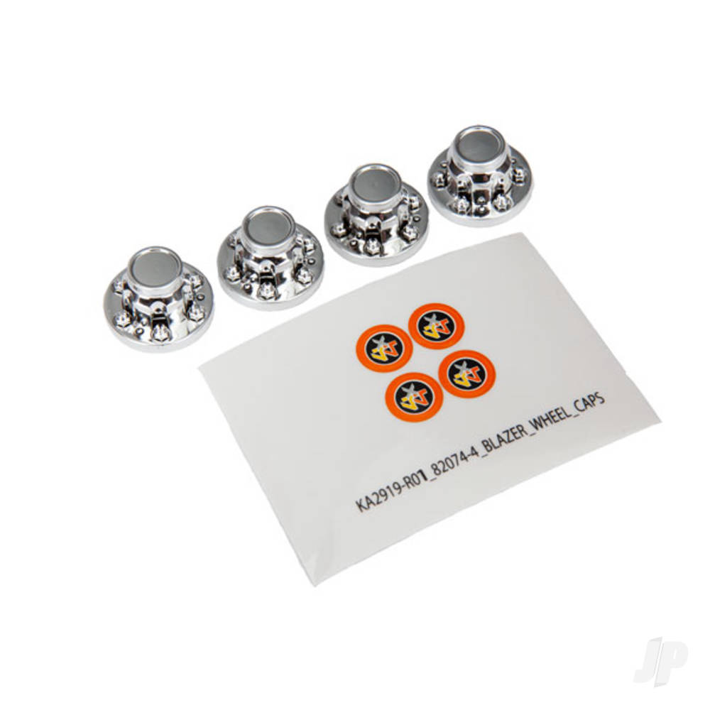 traxxas-center-caps-wheel-chrome-4-pcs-decal-sheet-requires-8255a-extended-stub-axle