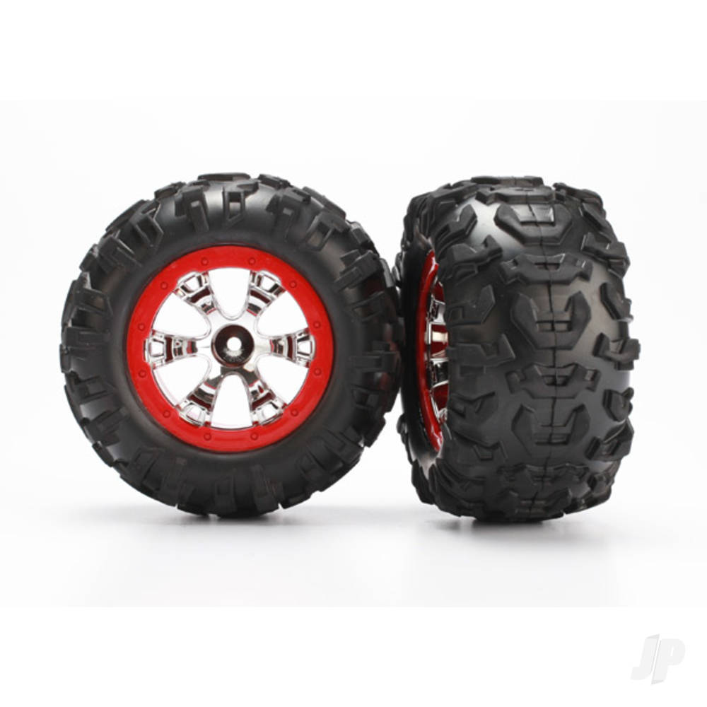 Traxxas Wheels & Tyres, Assembled Glued Canyon At Tyres (1 Left, 1 Right)