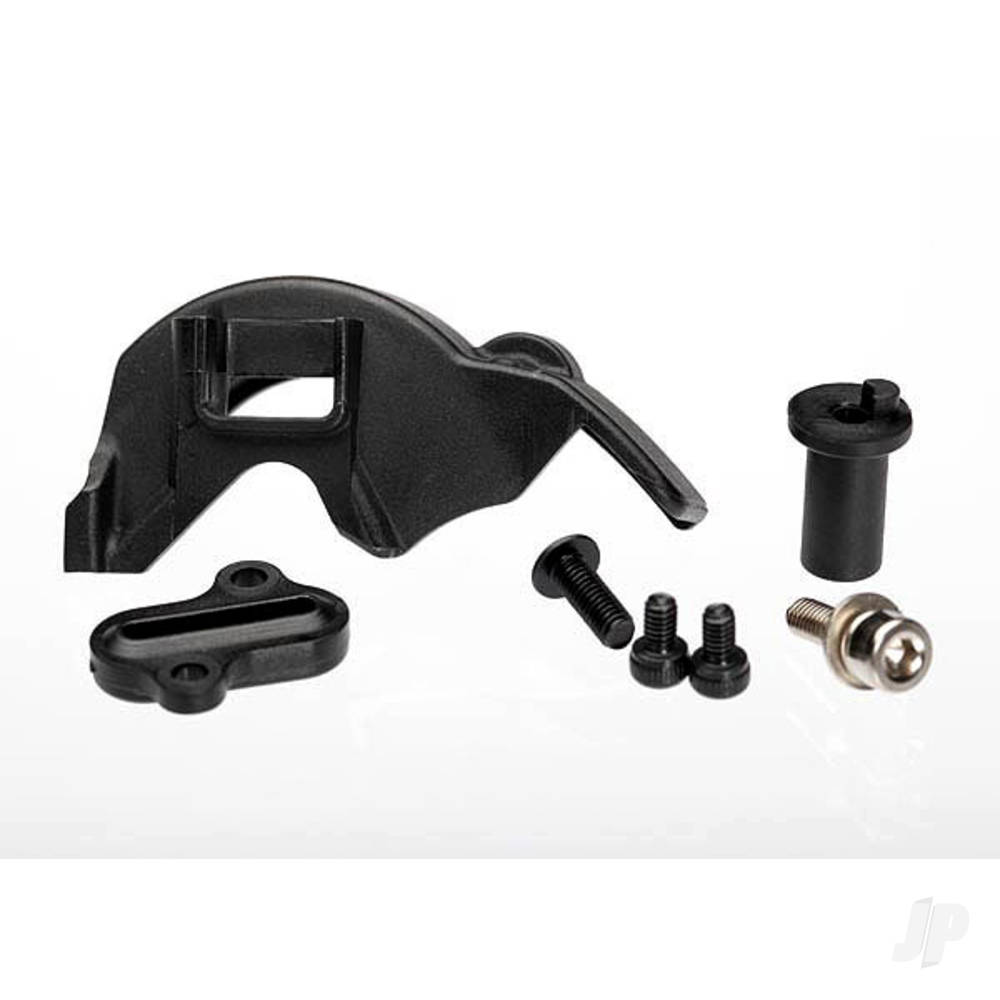 Traxxas Cover, gear / motor plate access cover / motor mount hinge post / 3x10mm CS with split and flat washers (1pc) / 2.5x4mm CS (2 pcs) / 3x8mm BCS (1pc) (for 550 motors)