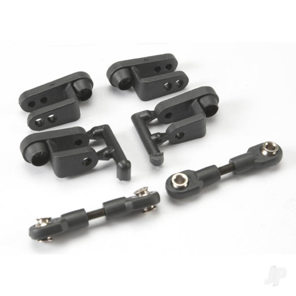 Traxxas Servo horns, steering, Long (2 pcs), Short (2 pcs) / linkage, steering (3x20mm turnbuckle) (2 pcs) / rod ends (Short) (4 pcs) / hollow balls (4 pcs)