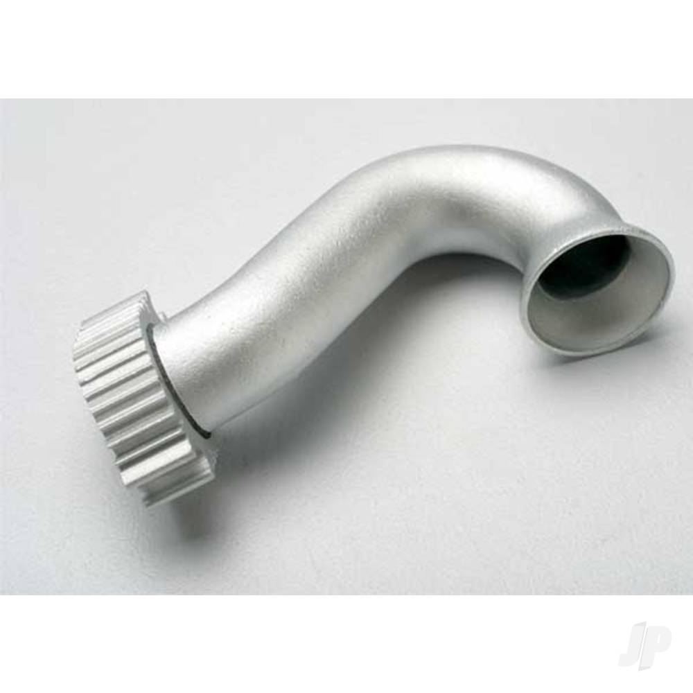 Traxxas Header, exhaust (tubular aluminium, Silver-anodised) (TRX 2.5, 2.5R, 3.3)