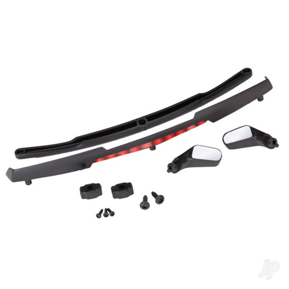 Traxxas Mirrors, side, Black (left & right)/ mirror retainers (2)/ s