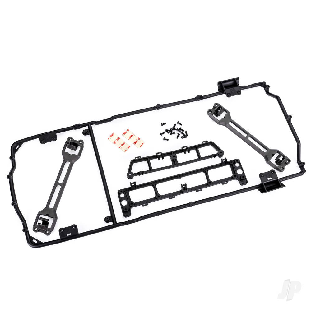 Traxxas Body cage/ body mounts (front & rear)/ body mount latch (2)/ 3x8mm BCS (15) (fits #9111 or 9112 bodies)