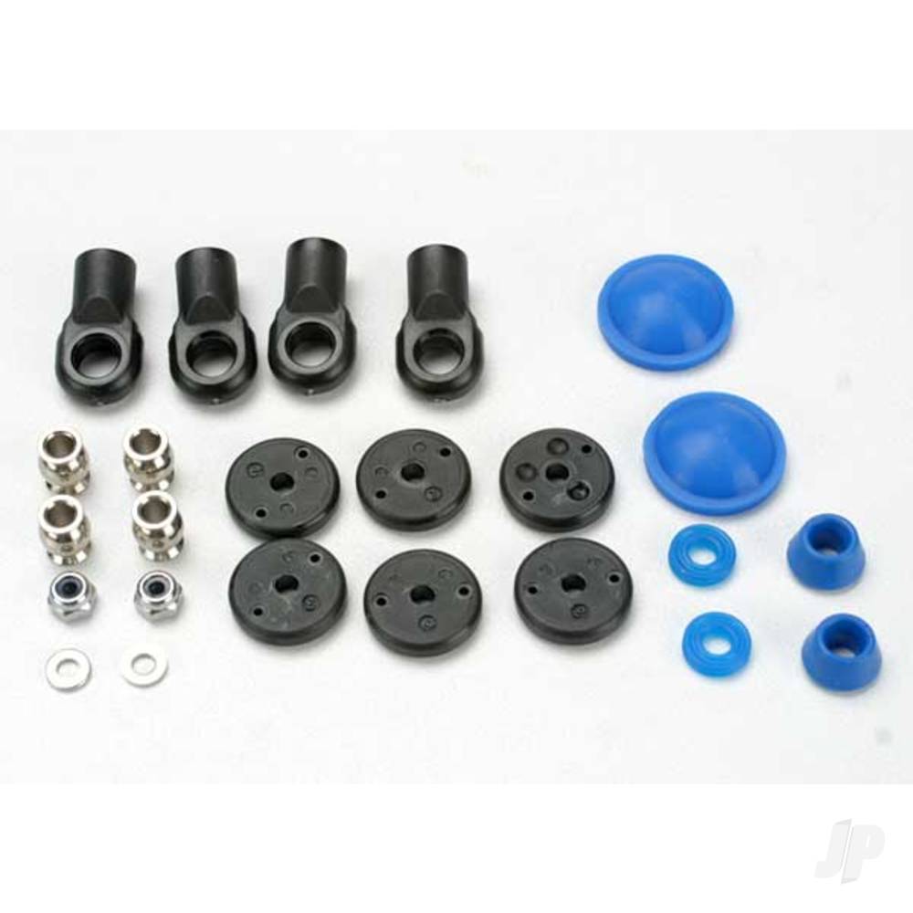 traxxas-rebuild-kit-gtr-shock-x-rings-bump-stops-bladders-all-pistons-piston-nuts-shock-rod-ends-renews-2-shocks