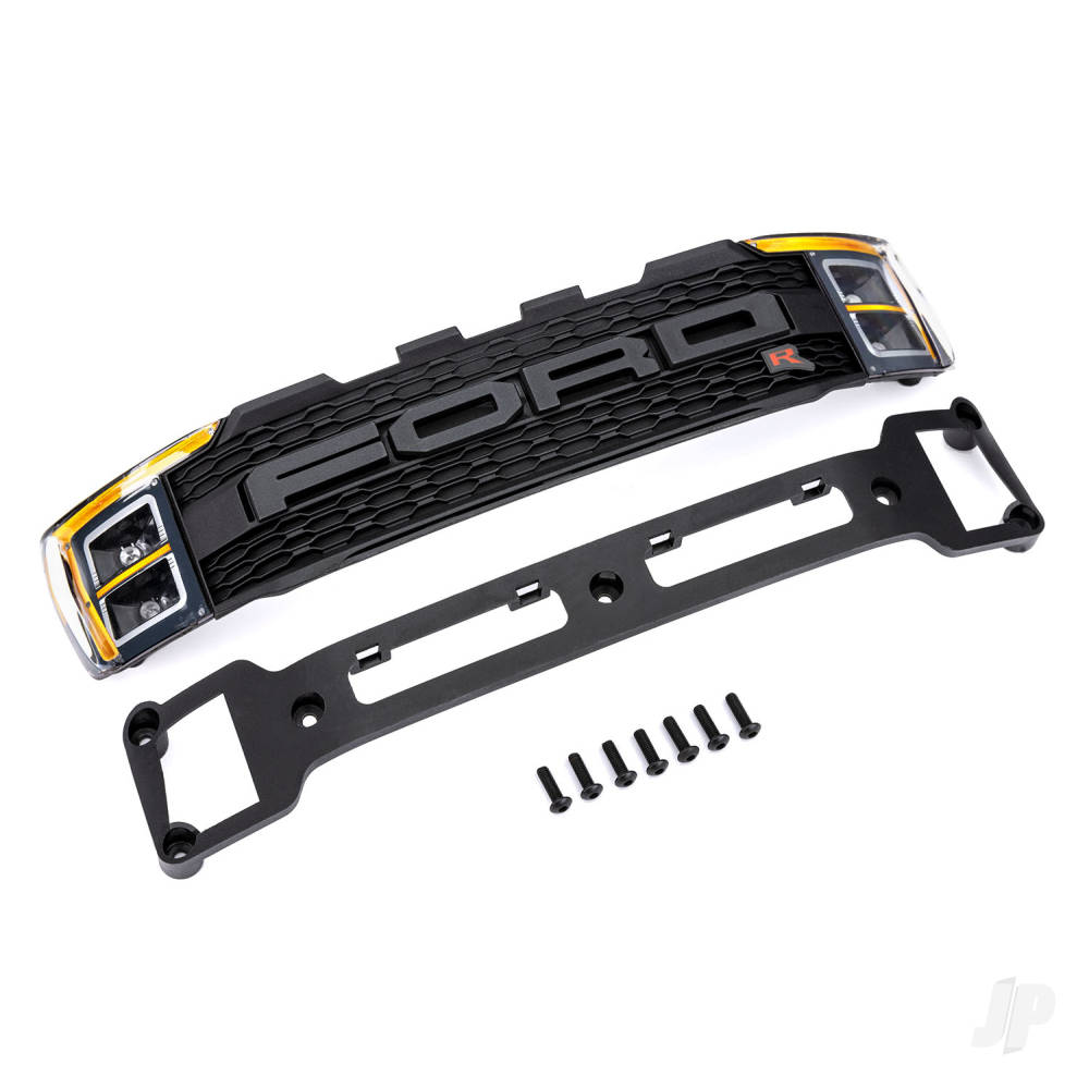 traxxas-grille-grille-mount-3x10-bcs-7-fully-assembled-includes-installed-headlight-lenses-and-decals-fits-10111-body