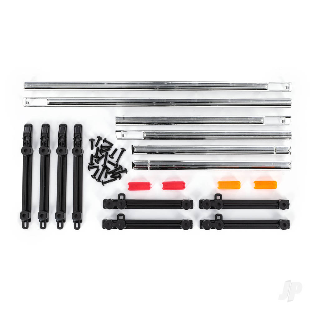 Traxxas Side trim, left & right (Chrome)/ LED lens/ 2.6x8mm BCS (14)/ 2.6x10mm BCS (6) (fits #9230 body)
