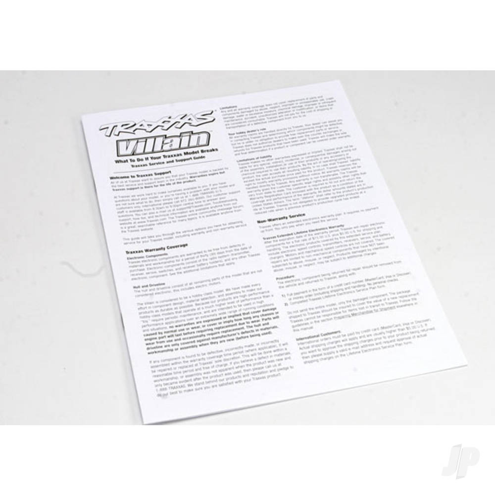 Traxxas Operating instructions, Villain