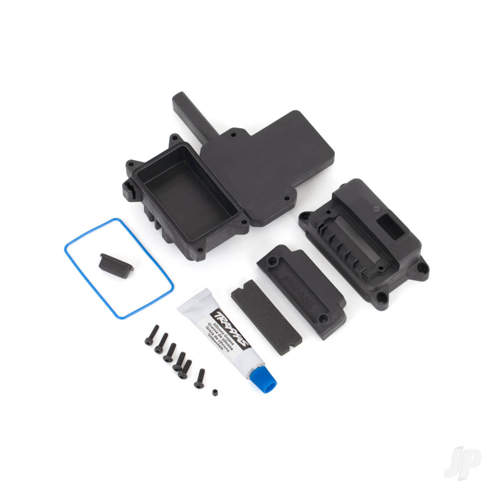 traxxas-box-receiver-sealed-w-esc-mount-receiver-cover-access-plug-foam-pads-silicone-grease-25x10-cs-2-3x10-bcs-1