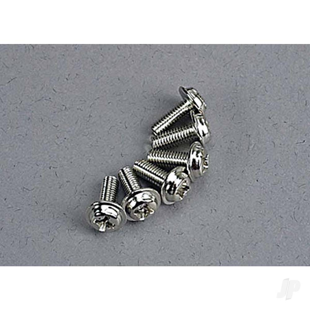Traxxas Motor screws (3x8mm washerhead machine) (6 pcs)