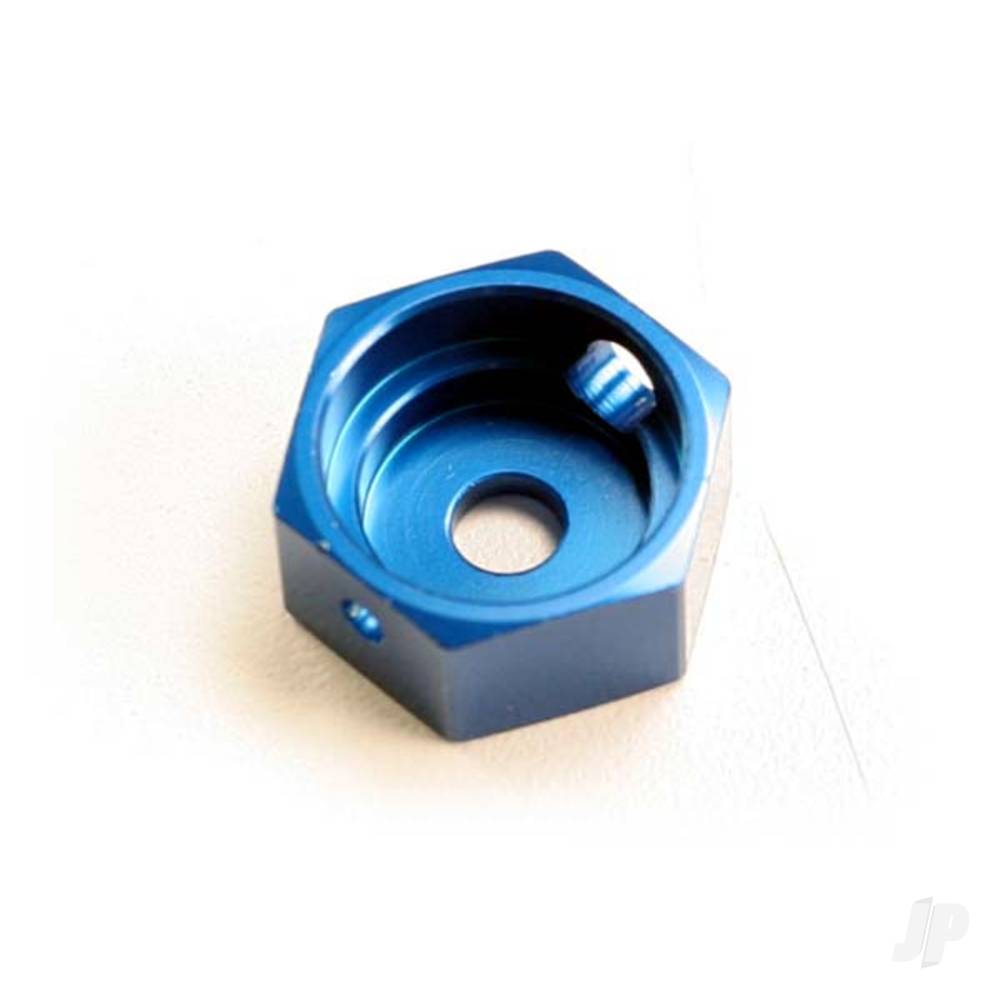 Traxxas Brake adapter, hex aluminium (Blue) (for T-Maxx Steel constant-velocity centre driveshafts)